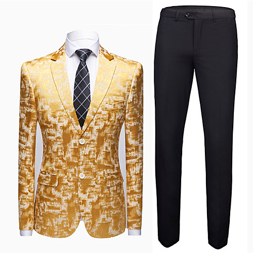 

Tuxedos Slim Notch Single Breasted Two-buttons Polyester Jacquard / British / Fashion