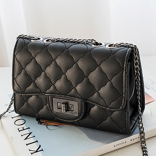 

Women's Buttons PU Crossbody Bag Solid Color Black / Red / Milky White