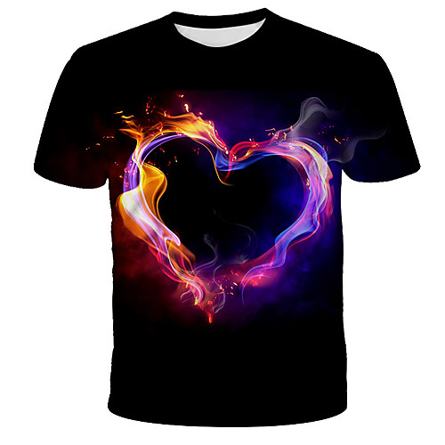 

Men's Daily Holiday Street chic / Exaggerated T-shirt - 3D / Tie Dye / Animal Wolf, Print Black