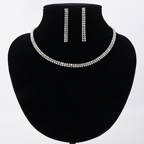 

Women's White Chain Necklace Necklace Crystal Necklace Tennis Chain Simple Luxury Trendy Casual / Sporty Copper Silver Plated Imitation Diamond Silver 53.5 cm Necklace Jewelry 1pc For Wedding Party