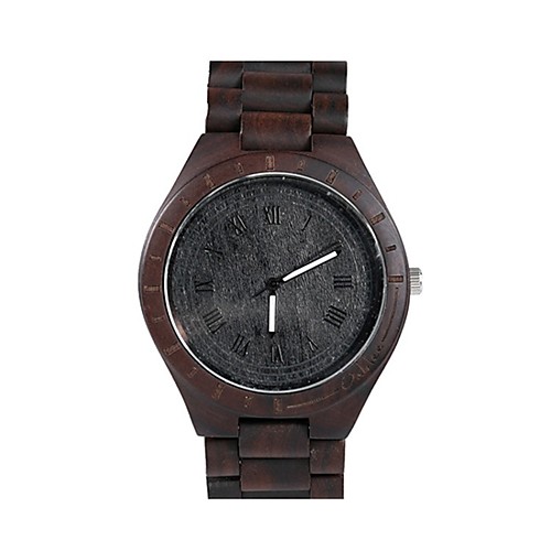 

Men's Dress Watch Japanese Quartz Vintage Style Wood Brown Water Resistant / Waterproof Wooden Day Date Analog Vintage Wood - Yellow Red Brown One Year Battery Life