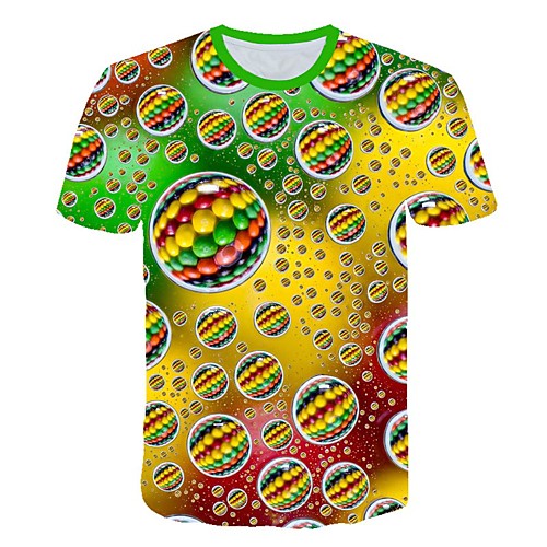 

Men's Daily Sports Street chic / Exaggerated T-shirt - Color Block / 3D / Fruit Print Rainbow