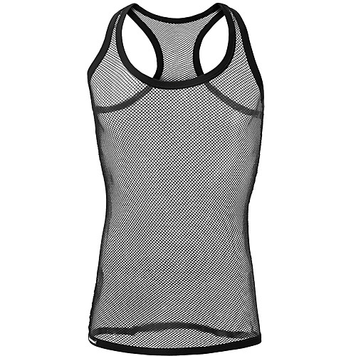 

Men's Mesh Chemises & Gowns Nightwear Solid Colored Black White M L XL