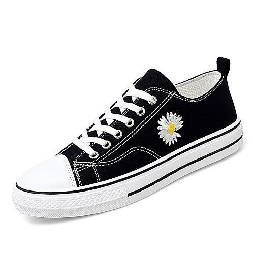 

Men's / Unisex Canvas Fall / Spring & Summer Casual / Preppy Sneakers Walking Shoes Breathable Black and White / Black