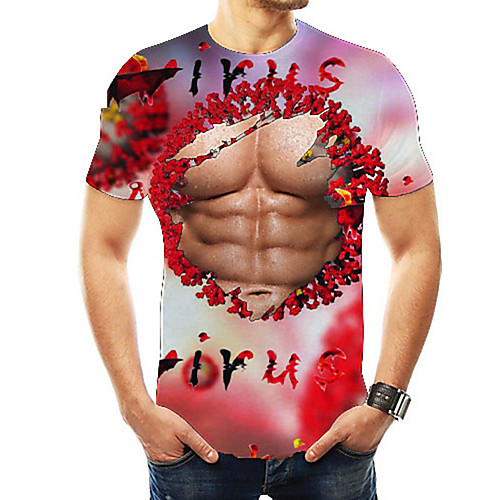 

Men's Daily Street chic T-shirt - 3D Print Rainbow Keep Calm and Carry on