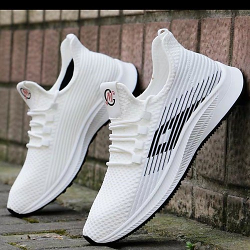

Men's Mesh Fall / Spring & Summer Sporty / Casual Athletic Shoes Running Shoes / Walking Shoes Breathable White / Black