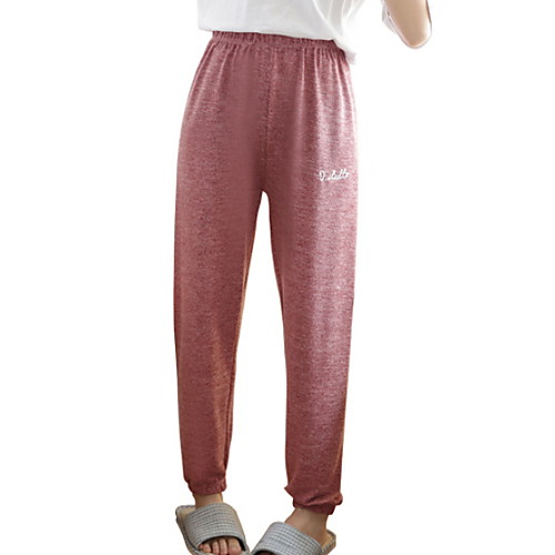 

Women's Sporty Chinos Pants - Solid Colored Blushing Pink Red Khaki One-Size