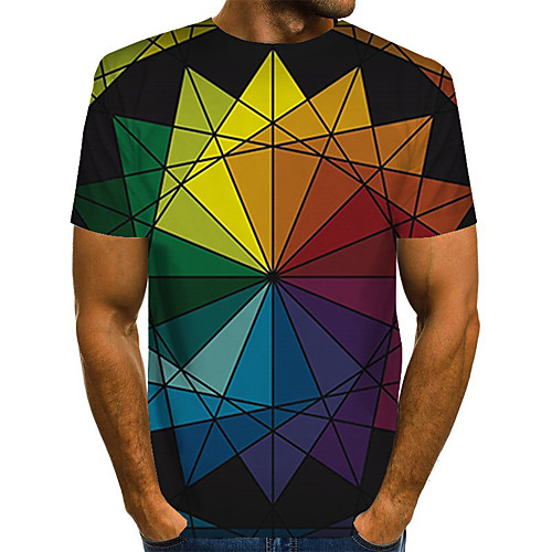 

Men's Daily Basic T-shirt - 3D Rainbow