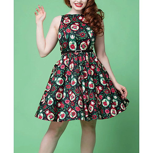 

Women's Black Dress Vintage Style Street chic Going out Sheath Floral Color Block Patchwork Print S M