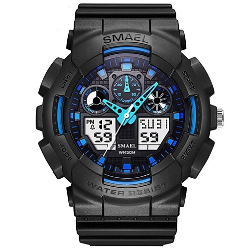 

Men's Sport Watch Japanese Automatic self-winding PU Leather Black 30 m Water Resistant / Waterproof Calendar / date / day Alarm Clock Analog - Digital Casual Outdoor - Black Blue Green One Year
