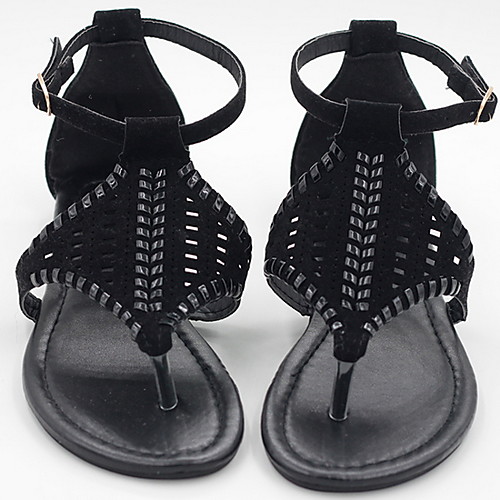 

Women's Sandals Flat Heel Open Toe PU Summer Brown / Black / Gray