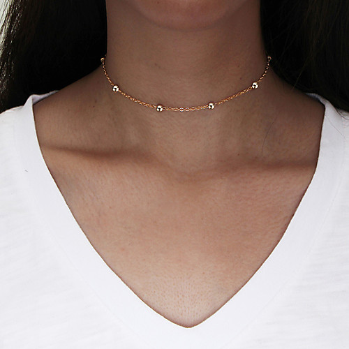 

Women's Choker Necklace Necklace Friends European Romantic Casual / Sporty Sweet Chrome Gold Silver 30 cm Necklace Jewelry 1pc For Street Festival