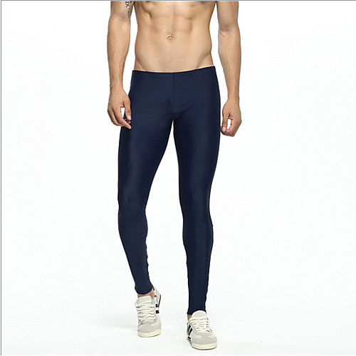 

Compression Gym Men's Normal Nylon Sexy Long Johns Color Block Mid Waist