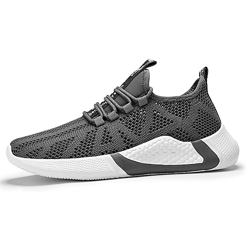 

Men's Mesh Fall / Spring & Summer Sporty / Casual Athletic Shoes Running Shoes / Walking Shoes Breathable Color Block Black / Dark Grey