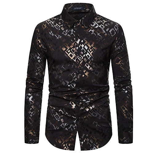 

Men's Geometric Shirt Vintage Club Black