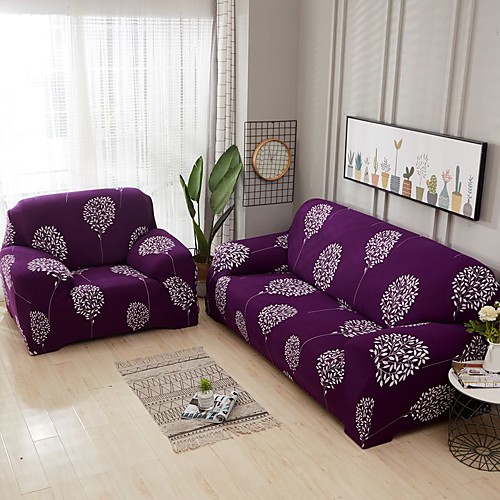 

Nordic Simple Wind Purple Flower Elastic Sofa Cover Stretchable Single Three Person Combination Sofa Cover