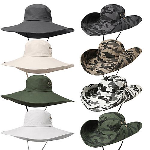 

Adults' Bucket Hat Fisherman Hat Hat Spring, Fall, Winter, Summer Outdoor Fishing Cotton UV Sun Protection Protective Safety Personal Protection Hat / Women's / Men's / Camo / Camouflage