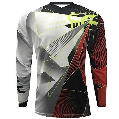 

CAWANFLY Men's Long Sleeve Cycling Jersey Downhill Jersey Dirt Bike Jersey Winter Polyester Black Stripes Novelty Bike Jersey Top Mountain Bike MTB Breathable Quick Dry Sweat-wicking Sports Clothing
