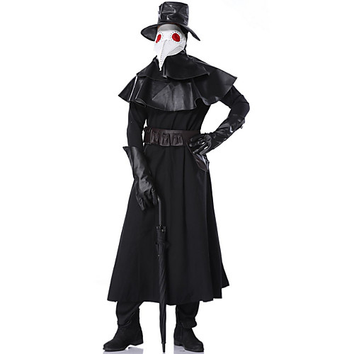 

Plague Doctor Costume Adults Men's Scary Masquerade Cosplay Costumes Costumes Men's Dance Costumes Cotton Blend Ruching Vintage