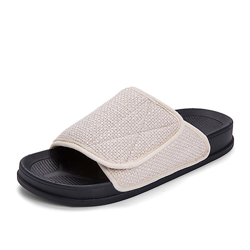 

Men's Linen Spring & Summer Casual Slippers & Flip-Flops Breathable Black / Clear / Beige