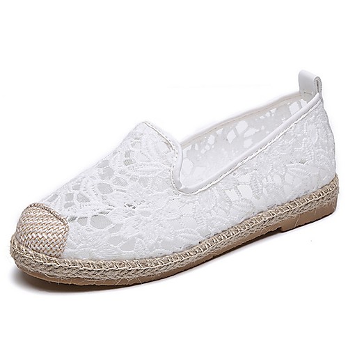 

Women's Loafers & Slip-Ons Flat Heel Round Toe Canvas Spring & Summer White / Black