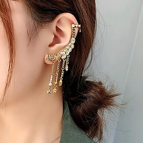 

Women's Single Earring Tassel Fringe Trendy Earrings Jewelry Gold For Date 1pc