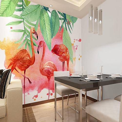

Custom Self-adhesive Mural Wallpaper Flamingo Is Suitable For Bedroom Living Room Coffee Shop Restaurant Hotel Wall Decoration Art Room Wallcovering