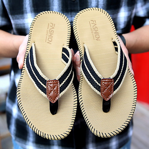 

Men's PVC Spring & Summer Casual Slippers & Flip-Flops Breathable Color Block Light Red / Brown / Black