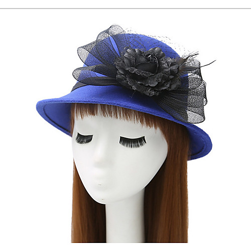 

Women's Basic Wool Blends Sun Hat-Solid Colored Wine Fuchsia Red