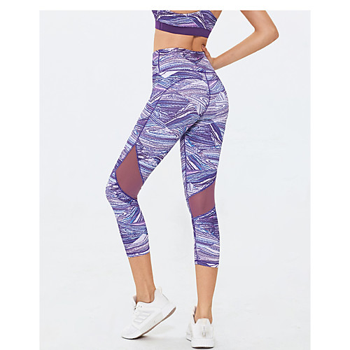

Women's Sporty / Basic Legging - Geometric, Print High Waist Purple S M L