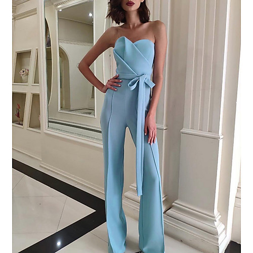 

Women's Light Blue Jumpsuit Onesie, Solid Colored XS S M