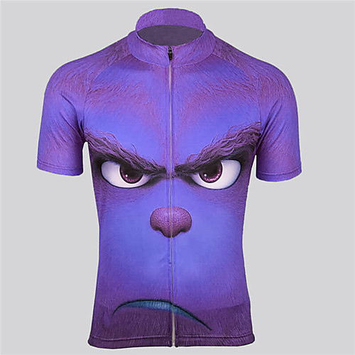 

Men's Daily Spring & Summer Regular Jacket, Geometric Stand Short Sleeve Polyester Purple