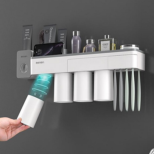 

Toothbrush Sanitizer, UV Toothbrush Holder with Sterilization Function, Build-in Fan, and Toothpaste Holder