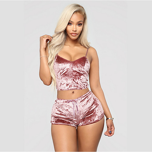 

Women's Backless Suits Nightwear Solid Colored Wine Blushing Pink Black S M L