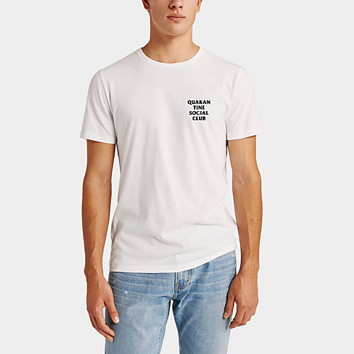 

Men's Daily Sports Business / Basic T-shirt - Solid Colored / Letter Black & White, Print Black
