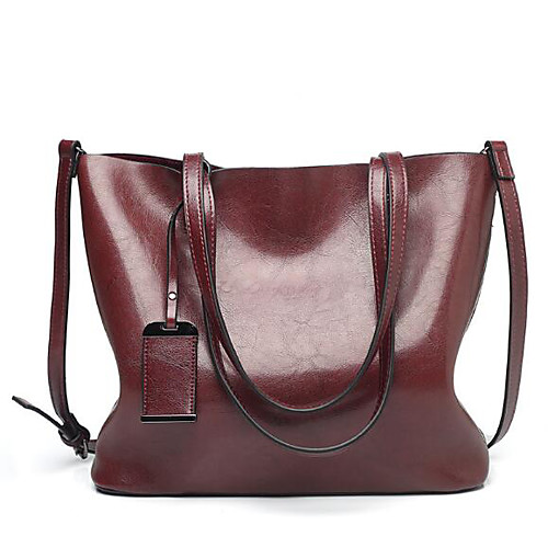

Women's PU Top Handle Bag Solid Color Wine / Brown / Black