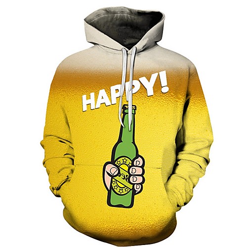 

Men's Casual Hoodie - Print Yellow US32 / UK32 / EU40