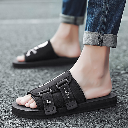 

Men's Cotton Spring & Summer Sporty / Preppy Slippers & Flip-Flops Walking Shoes Breathable Black / Light Red / Army Green