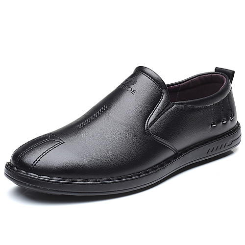 

Men's Leather Fall / Spring & Summer Casual / British Loafers & Slip-Ons Breathable Black / Party & Evening
