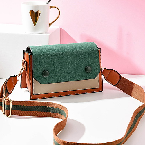 

Women's Zipper PU Crossbody Bag Solid Color Green / Black / Gray