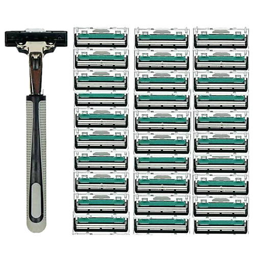 

30 cutter head Men and Women Shaving Razor Shaver Replaceable Straight Manual Trimmer with Double Layers Razor Blades