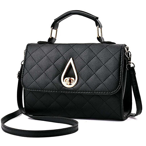 

Women's Polyester / PU Top Handle Bag Solid Color Wine / Blue / Black