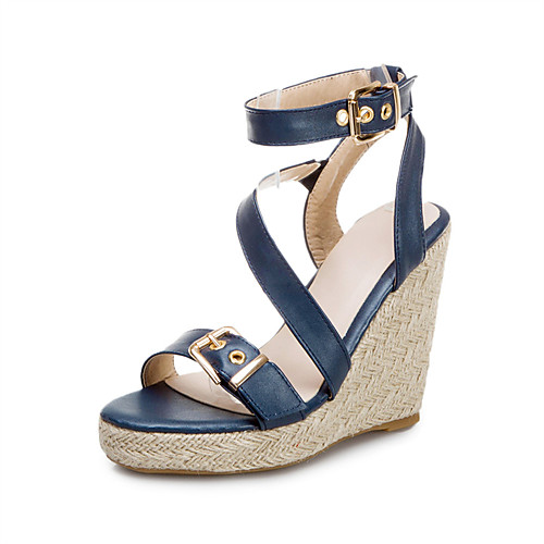 

Women's Sandals Wedge Heel Open Toe PU Summer Black / White / Yellow