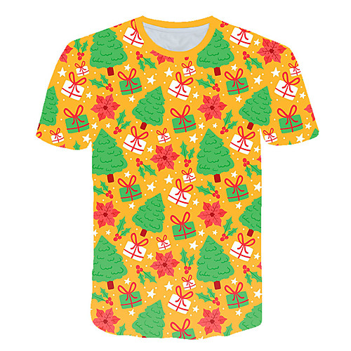 

Men's Daily Sports Basic / Exaggerated T-shirt - Color Block / 3D / Graphic Print Rainbow