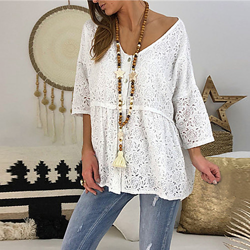 

Women's Daily T-shirt - Solid Colored White
