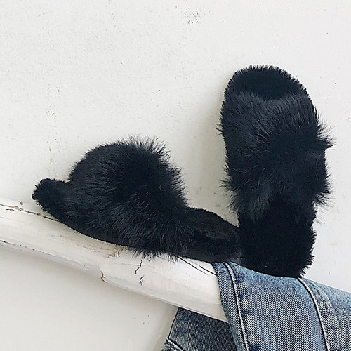 

Girls' Comfort Faux Fur Slippers & Flip-Flops Little Kids(4-7ys) Green / Brown / Black Spring