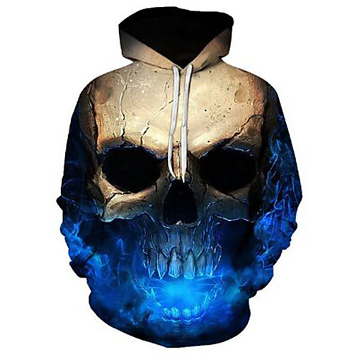 

Men's Casual / Street chic Hoodie - Geometric / 3D / Skull Hooded Black US32 / UK32 / EU40 / Skinny