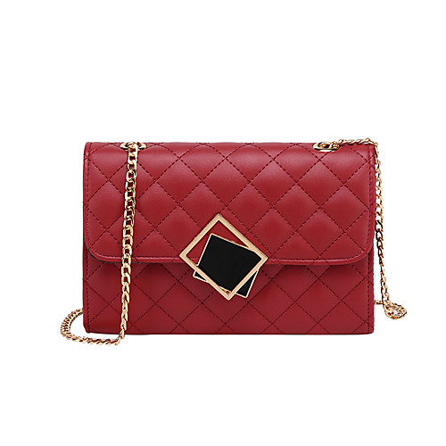 

Women's Buttons PU Crossbody Bag Solid Color Black / White / Blushing Pink