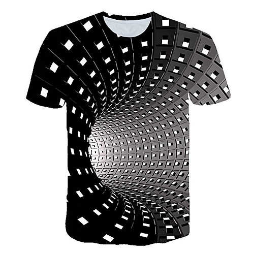 

Women's Daily Sports Basic / Street chic T-shirt - 3D / Visual Deception Print Black