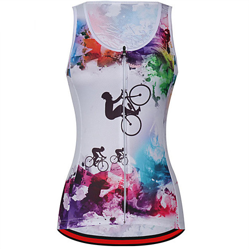 

21Grams Women's Sleeveless Cycling Jersey Cycling Vest Red / White Bike Jersey Top Mountain Bike MTB Road Bike Cycling UV Resistant Breathable Quick Dry Sports Clothing Apparel / Stretchy / Race Fit